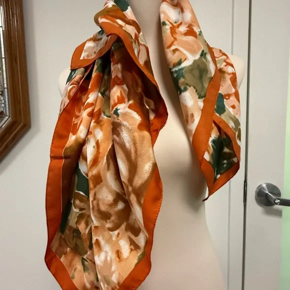 Vintage Art of the Scarf Floral Silk Scarf - Picture 12 of 12